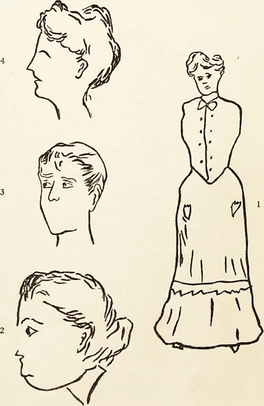 A Binet-Simon test page asking what is missing in each drawing